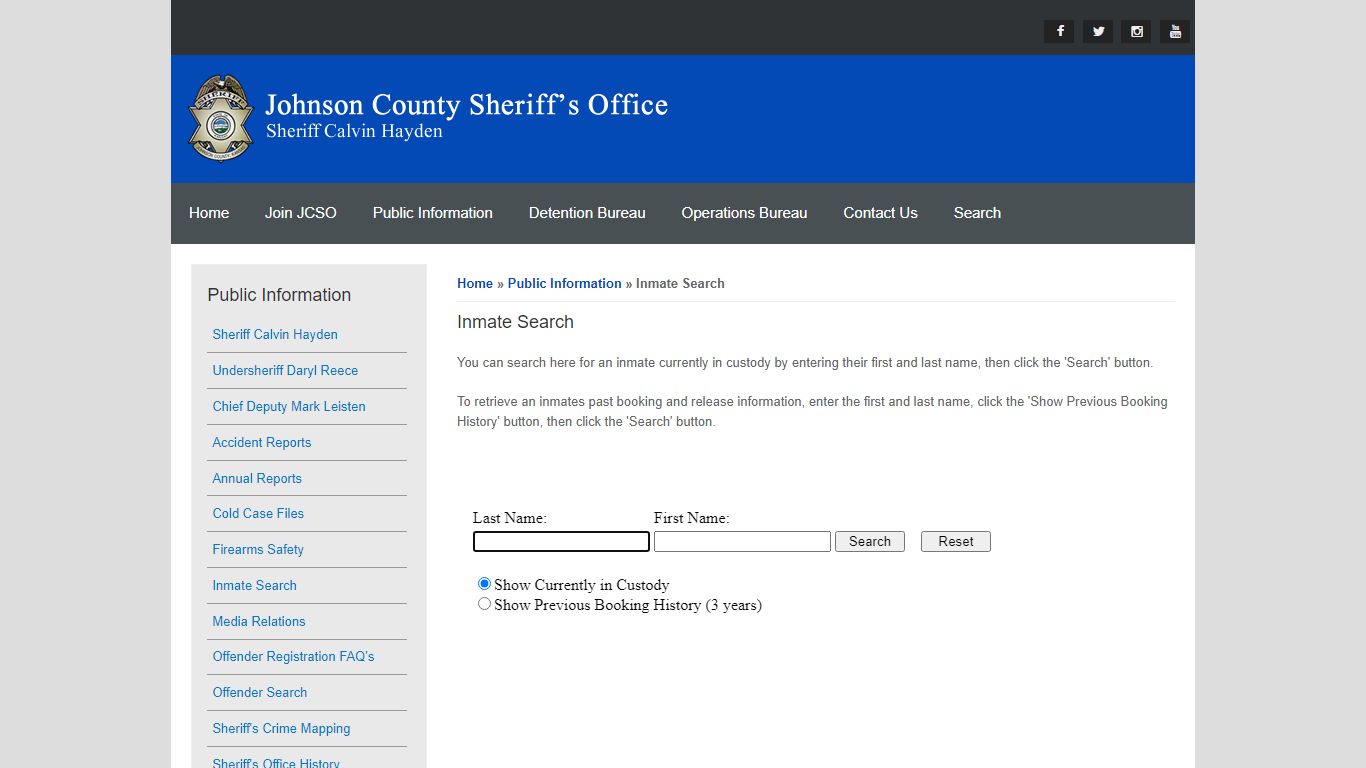 Inmate Search - Johnson County Sheriff