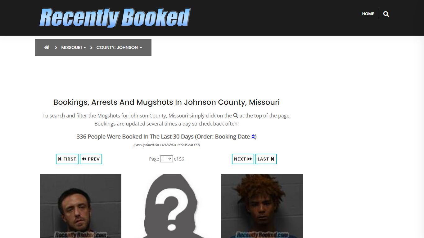 Bookings, Arrests and Mugshots in Johnson County, Missouri