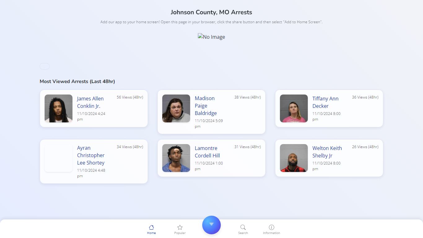 Johnson County, MO Arrests - Public Jail Records