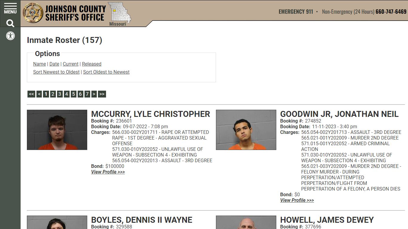 Inmate Roster - Current Inmates Booking Date Ascending - Johnson County ...